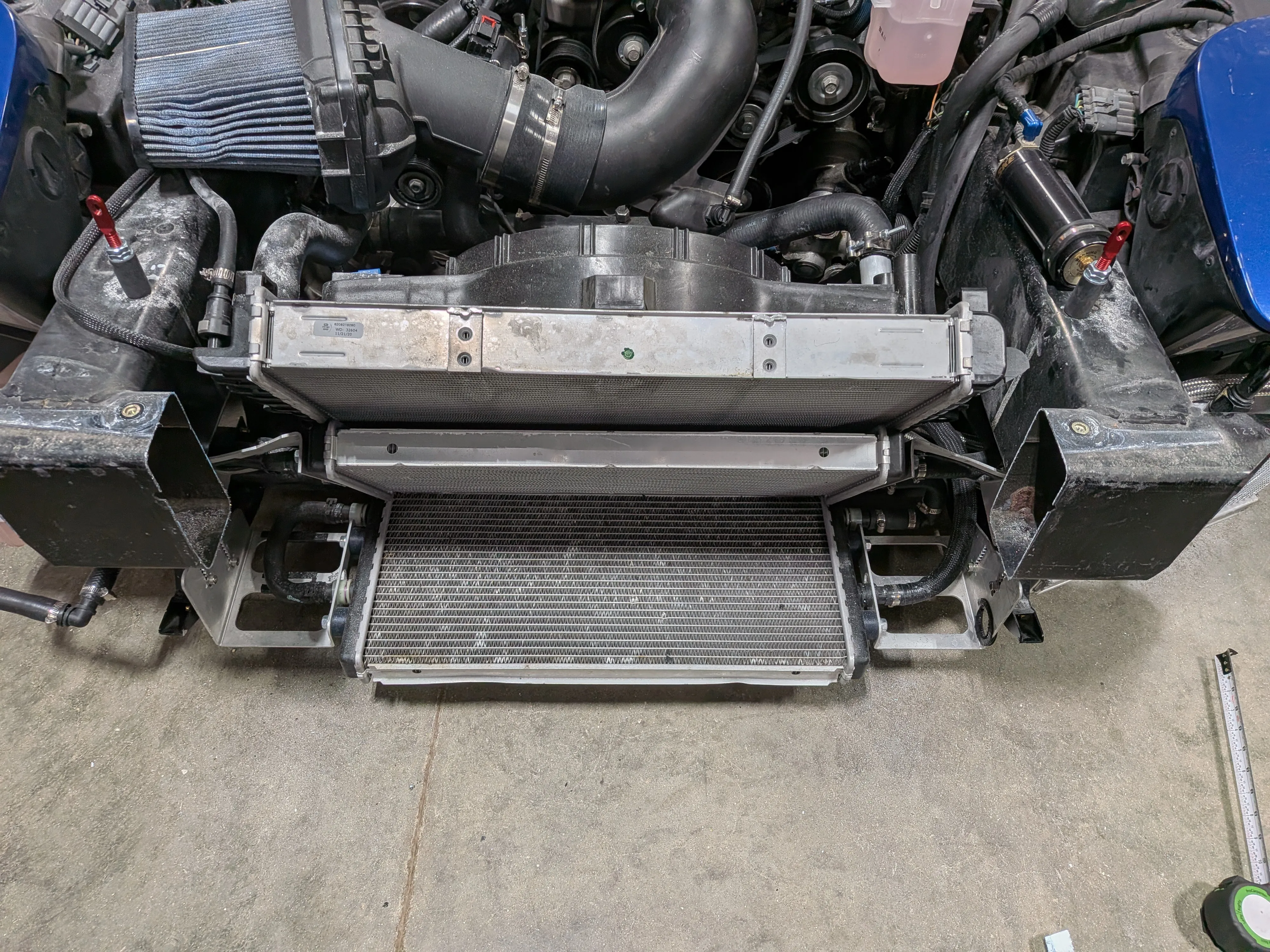 Center of bumper beam cut out